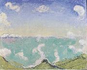 Landschaft bei Caux mit aufsteigenden Wolken, Ferdinand Hodler